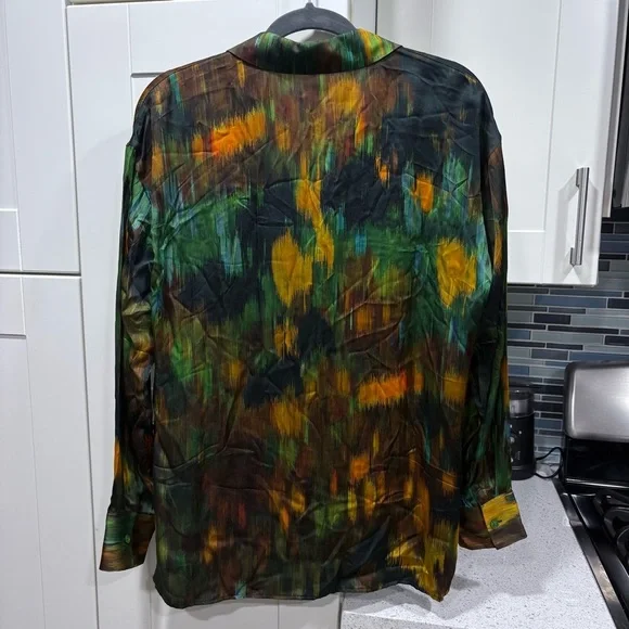 Lafayette 148 Tess Abstract long sleeve button down blouse - Picture 9 of 9